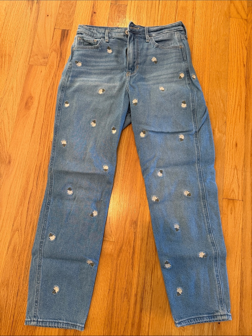 Hollister Light Blue Distressed Straight-Leg Jeans